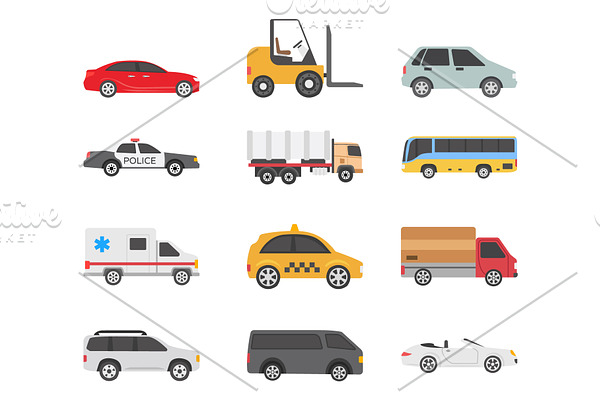 12 Transport Types Icons