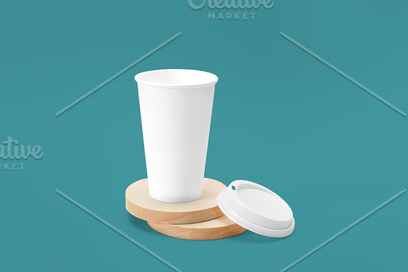 Paper coffee cup with wood in Product Mockups - product preview 1