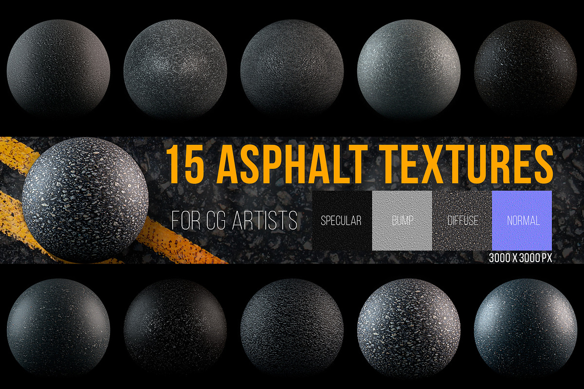 15 Asphalt Textures in Textures - product preview 8
