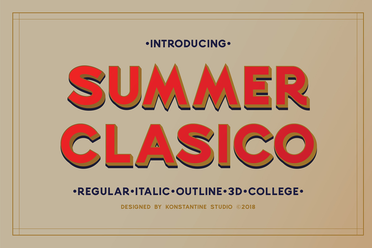 SUMMER CLASICO - Vintage Font in Sans-Serif Fonts - product preview 8