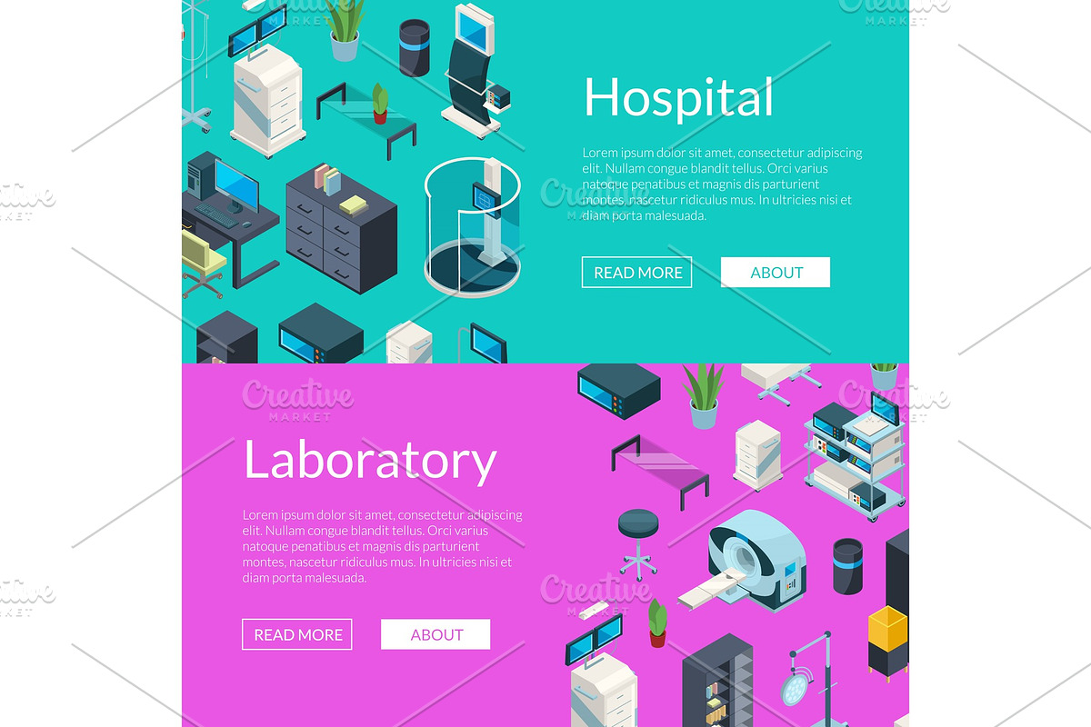 Vector isometric hospital icons web in Graphics - product preview 8