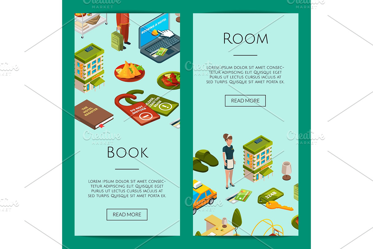 Vector isometric hotel icons web in Graphics - product preview 8