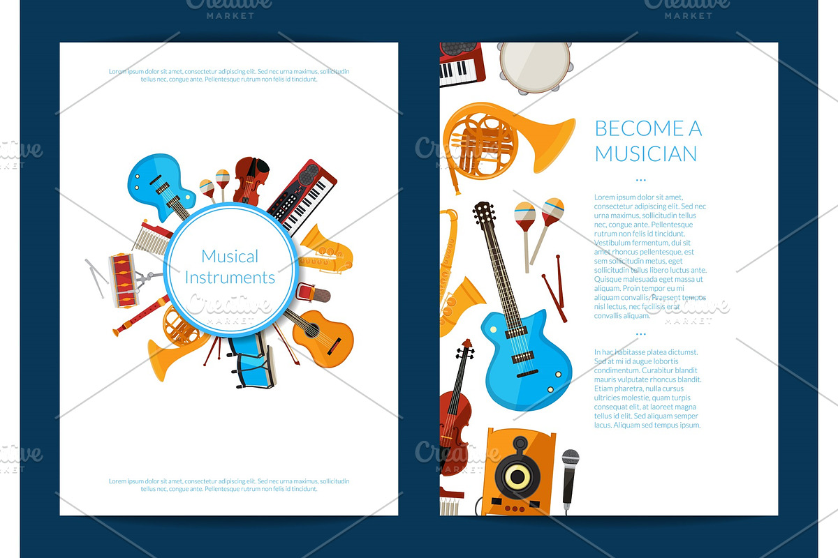 Vector cartoon musical instruments in Graphics - product preview 8