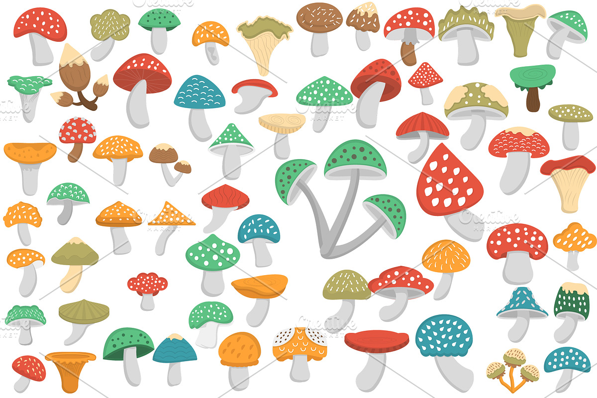 60 Mushroom Flat Icons in Icons - product preview 8