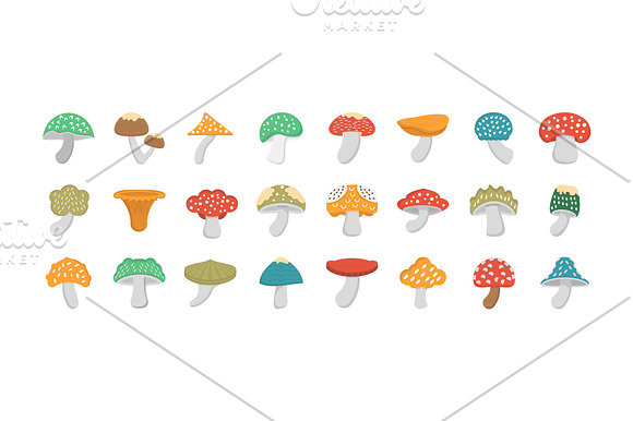 60 Mushroom Flat Icons in Icons - product preview 2