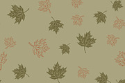 Autumn seamless pattern with green a