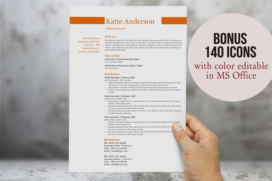 Simple 2 in 1 Word resume in Resume Templates - product preview 8