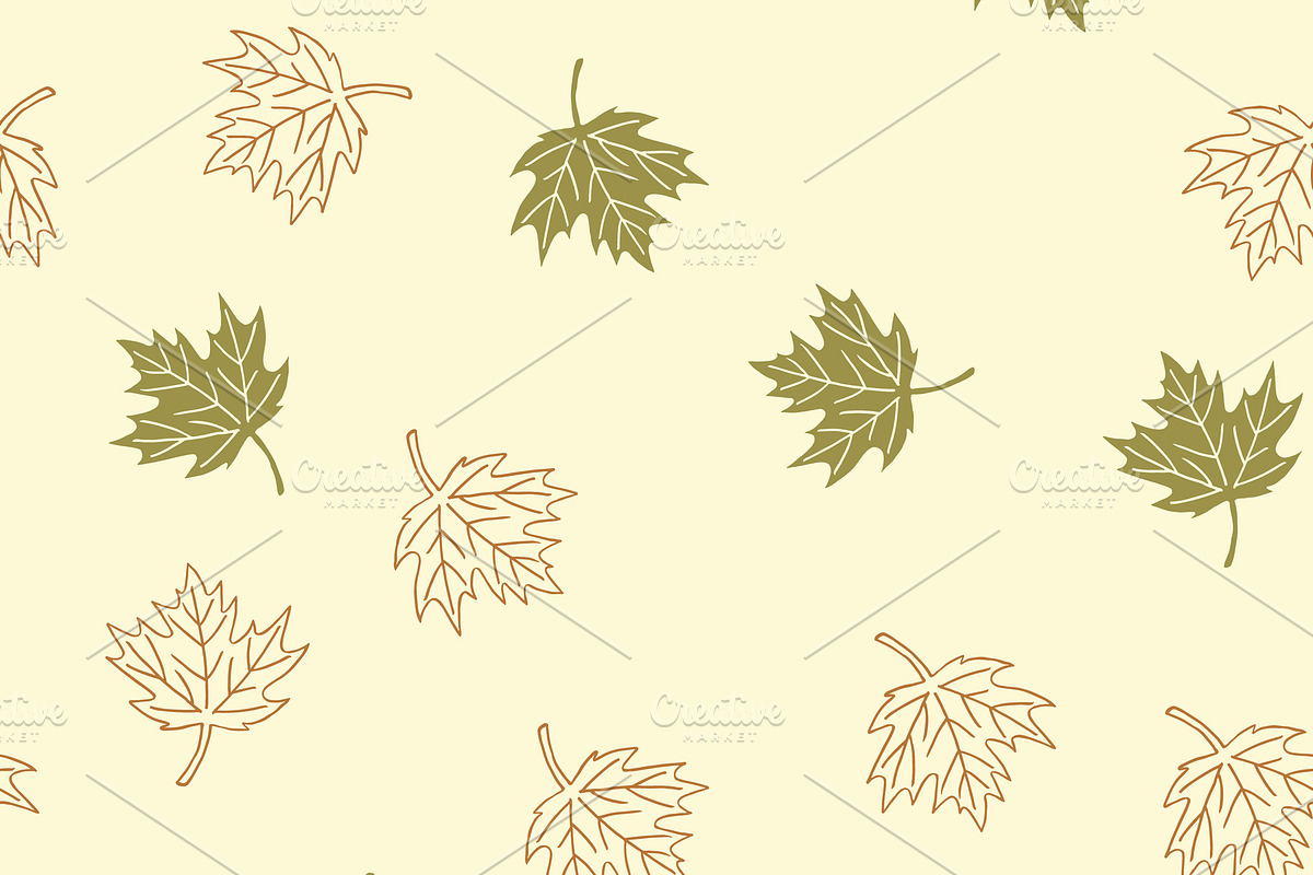 Autumn seamless pattern with green a in Illustrations - product preview 8