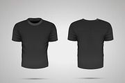 Blank black realistic sport t-shirt