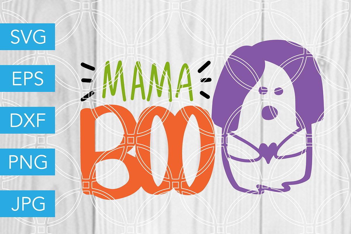 Mama Boo Ghost SVG Cut File in Illustrations - product preview 8