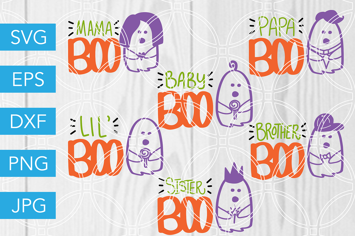 Ghost Family SVG Halloween Cut Files in Illustrations - product preview 8