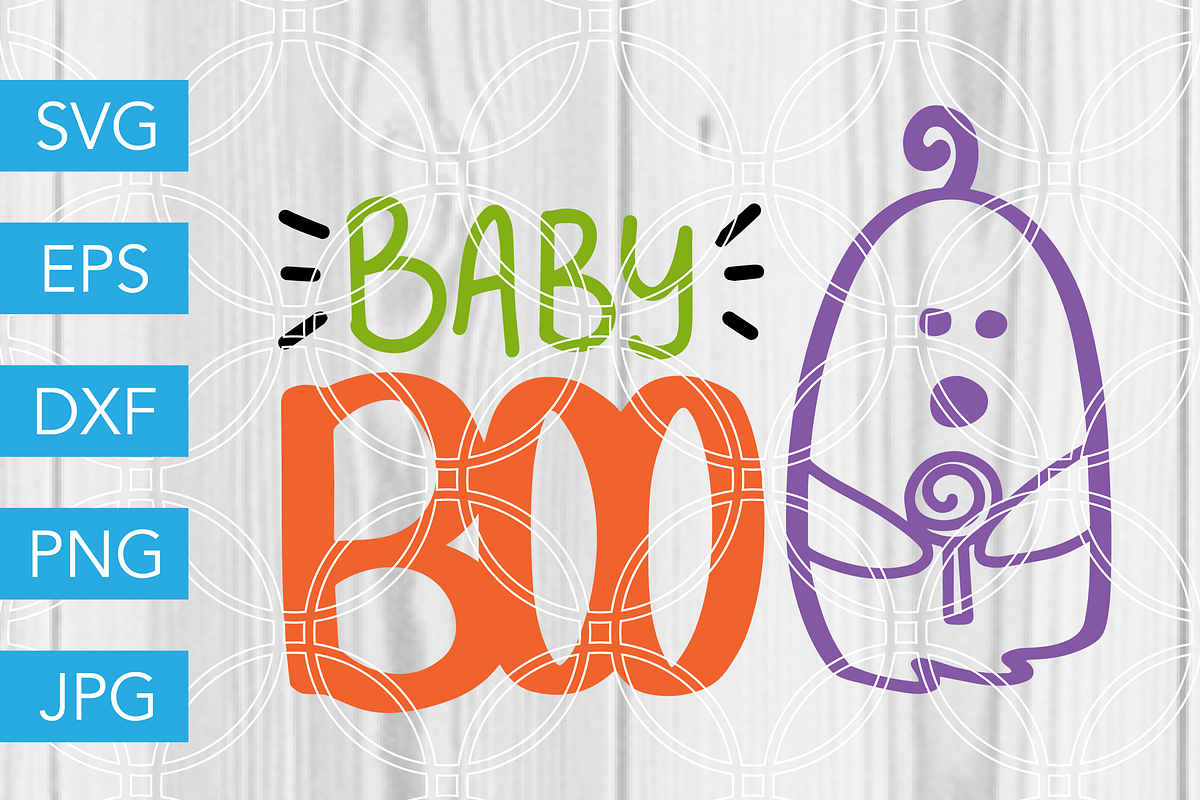 Baby Boo Ghost SVG Cut File in Illustrations - product preview 8
