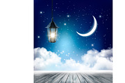 Night nature sky background. Vector
