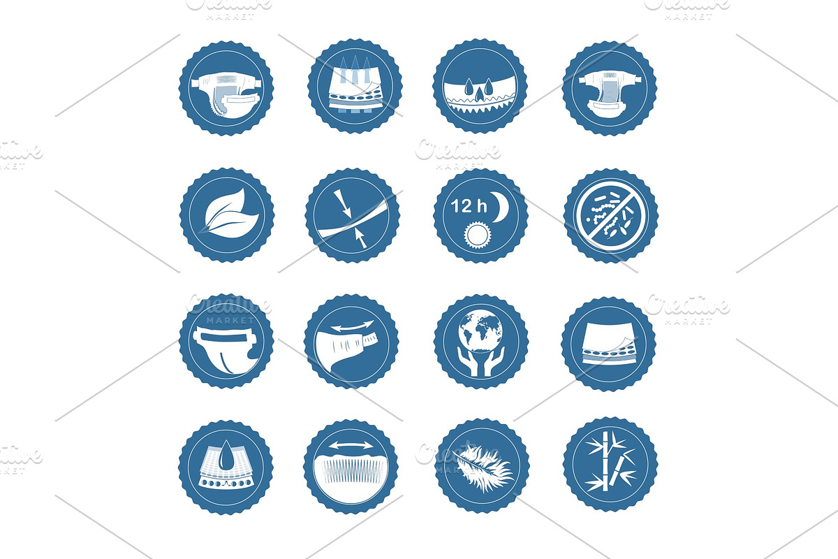 Simple Set of Diaper Vector Icons in Objects - product preview 8