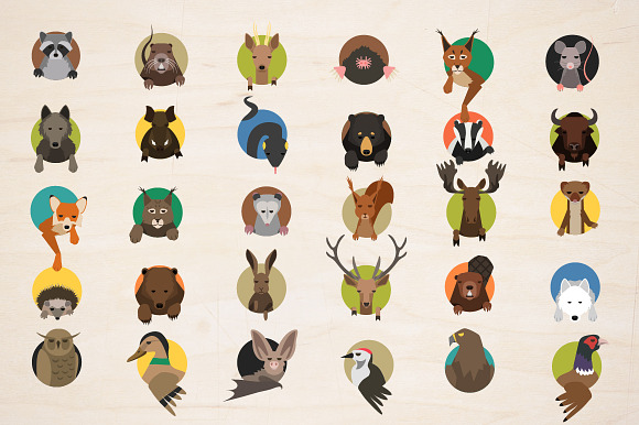 Forest animals icons big set in Animal Icons - product preview 1