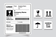 Shipping barcode label set