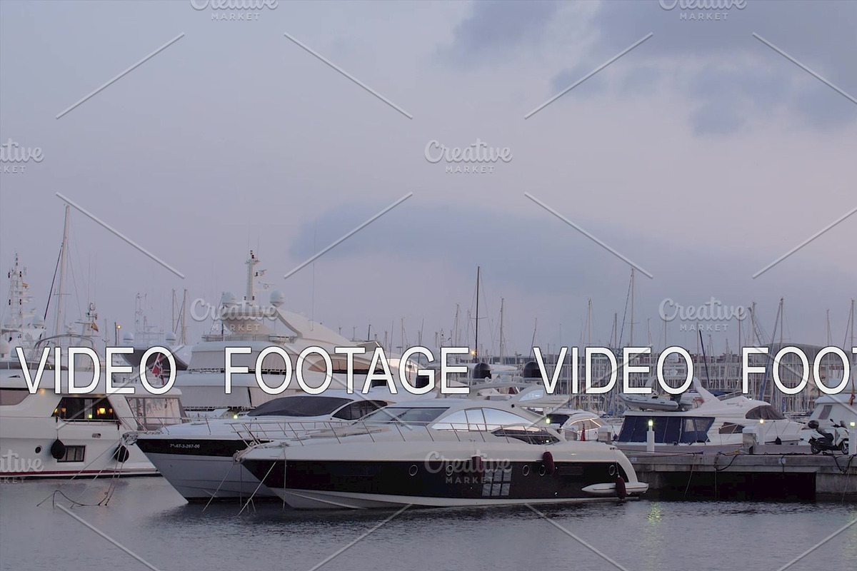 Yachts mooring in harbour. Alicante in Graphics - product preview 8