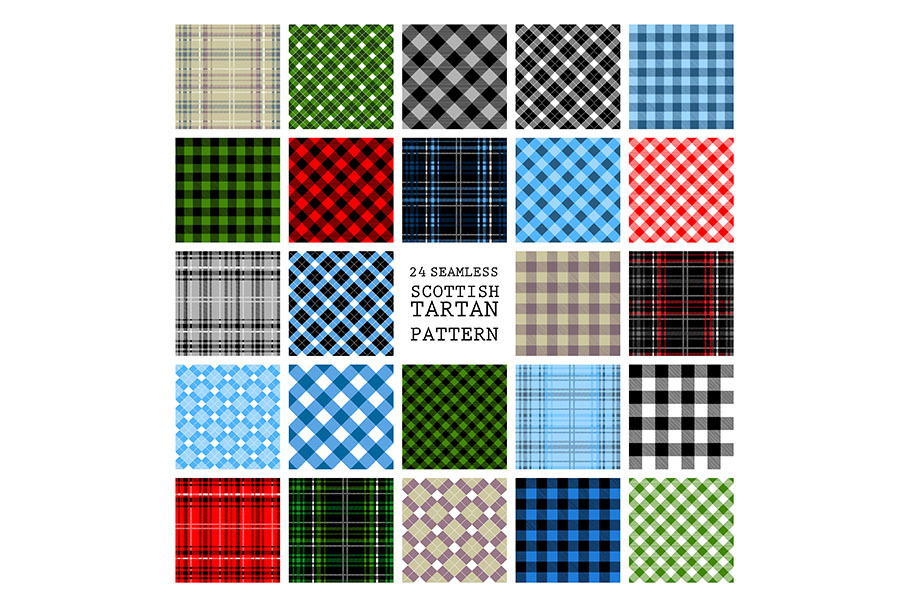 24 Scottish Tartan Patterns