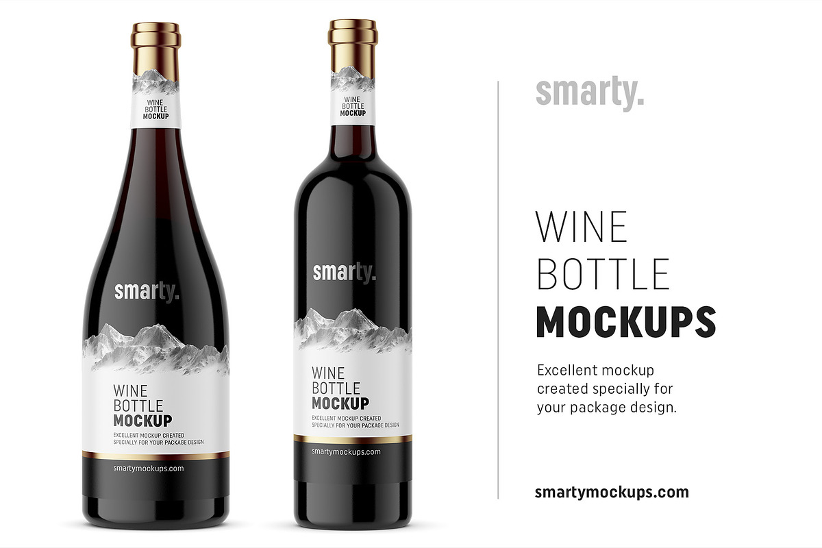 Wine bottle mockups in Product Mockups - product preview 8