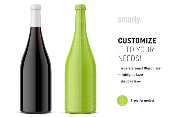 Wine bottle mockups in Product Mockups - product preview 1