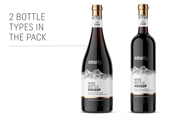 Wine bottle mockups in Product Mockups - product preview 4