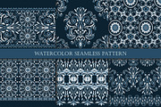 Set of  watercolor seamless patterns