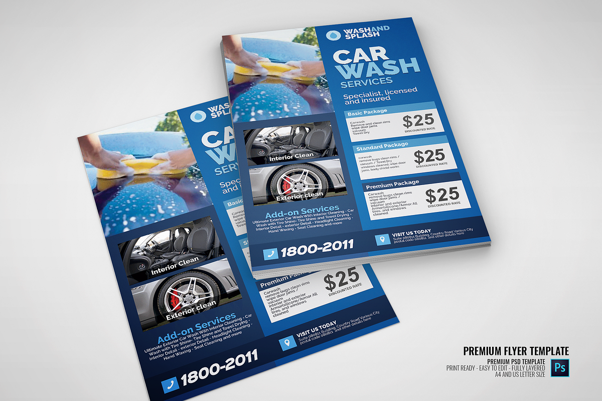 Car Wash Services Promotional Flyer in Flyer Templates - product preview 8