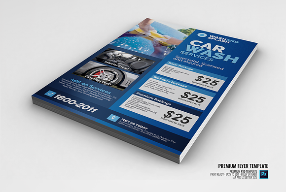 Car Wash Services Promotional Flyer in Flyer Templates - product preview 2
