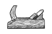 Hand plane tool engraving vector