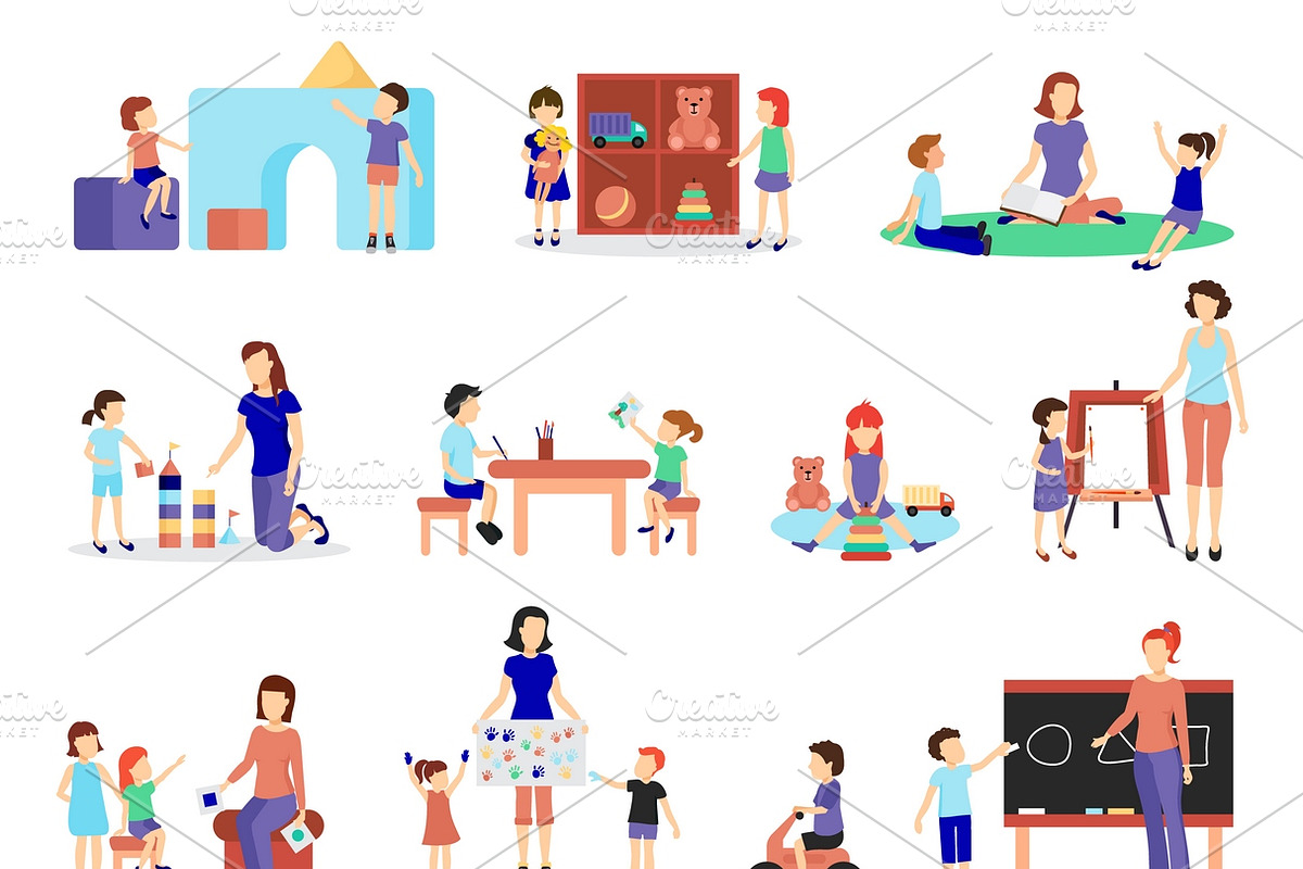 Kindergarten icons set in Icons - product preview 8