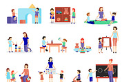 Kindergarten icons set