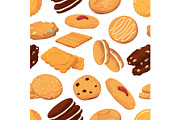 Different cookies in cartoon style