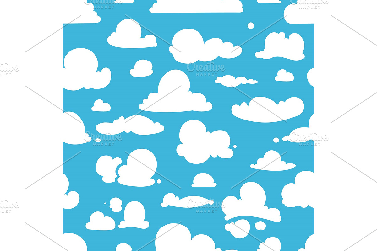 Different vector clouds on blue sky in Patterns - product preview 8