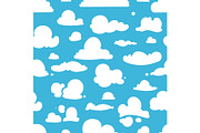 Different vector clouds on blue sky