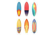Surfboards set of different retro