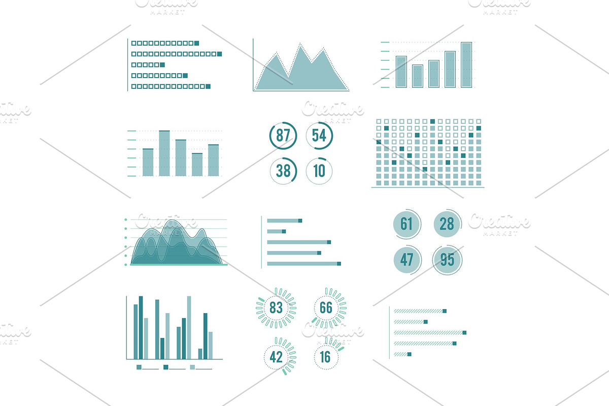 Vector charts and graphs. Line in Graphics - product preview 8