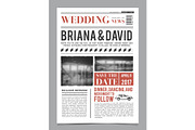 Wedding invitation on newspaper