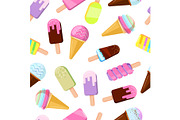 Different ice creams illustrations