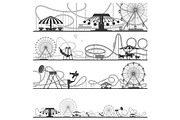 Set of horizontal amusement park