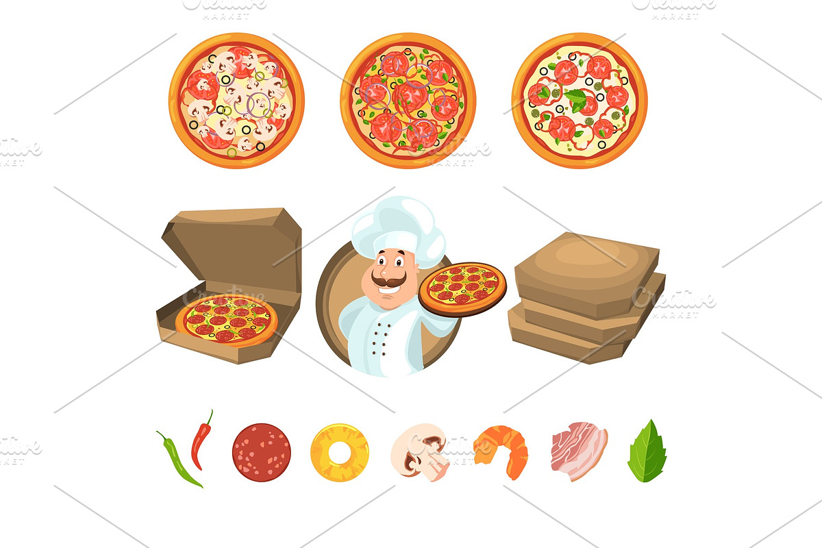 Fast food for party or italian lunch in Graphics - product preview 8
