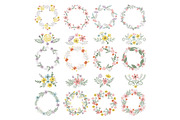 Different circle shapes with floral