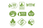 Labels or eco logo set with plants