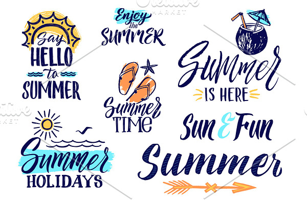Vector text letters for summer time