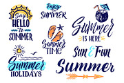 Vector text letters for summer time