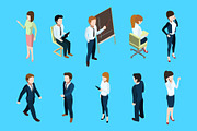 Isometric business people in