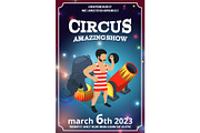 Poster design of circus show. Magic