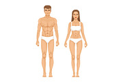 Model of sporty man and woman