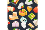 Different grades of cheeses. Vector