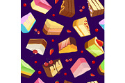 Seamless pattern with sweets and