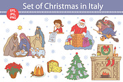 Set of Christmas in Italy